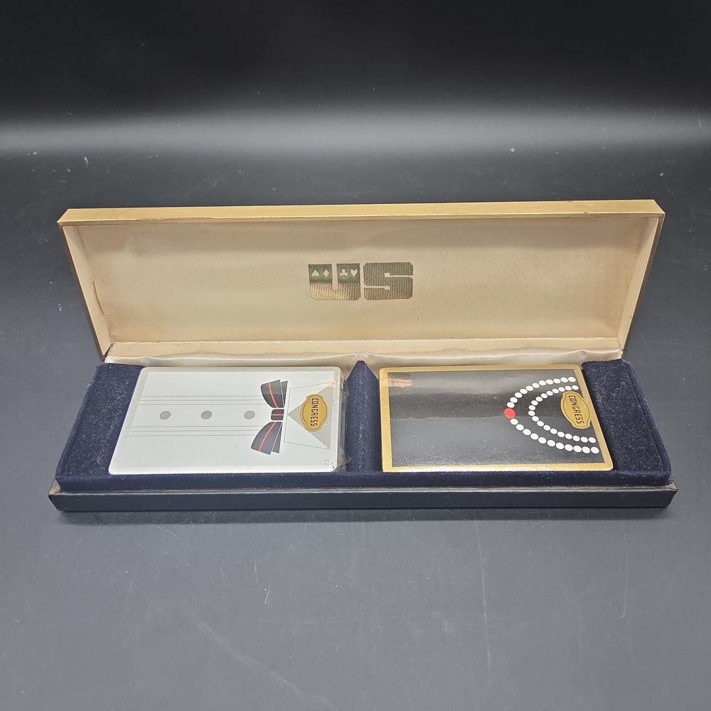 VINTAGE CONGRESS DESIGNER SERIES BRIDGE PLAYING CARDS SEALED TUXEDO PEARL 2 DECK